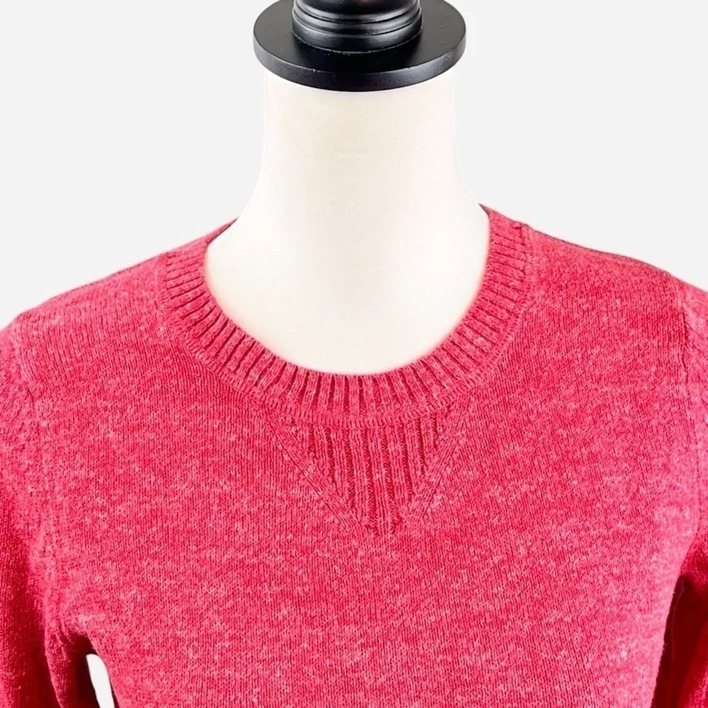 NWT GAP Women's Dark Pink Heather Cotton Crewneck Sweater Size S